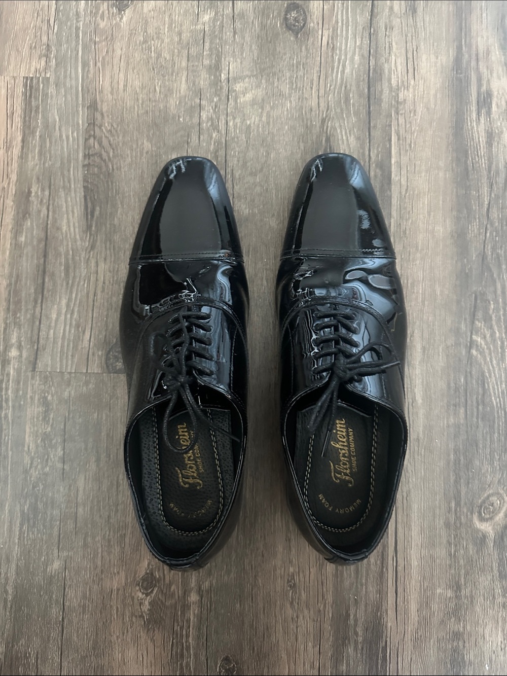 Florsheim Black Patent Lace-Up Dress Oxfords